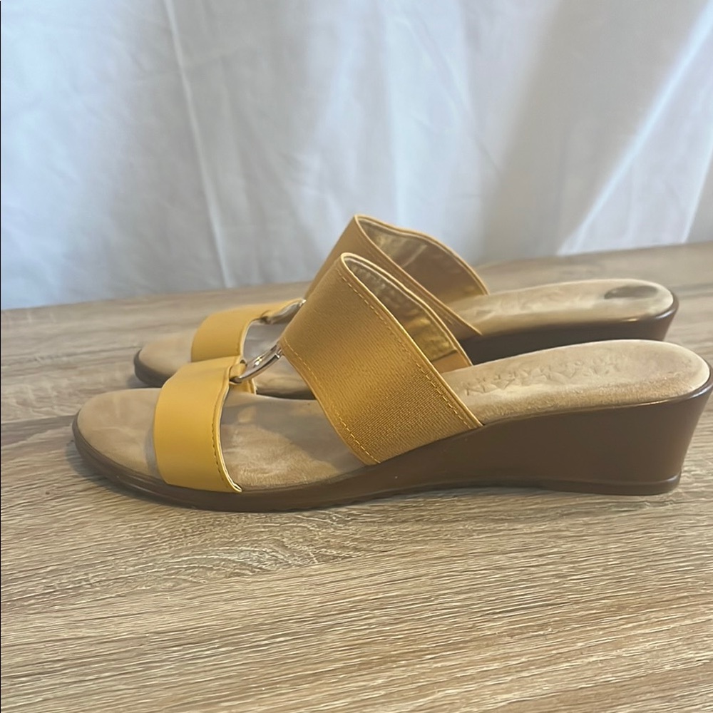 Yellow Wedge Sandals